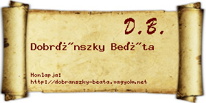 Dobránszky Beáta névjegykártya