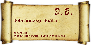 Dobránszky Beáta névjegykártya