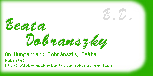 beata dobranszky business card